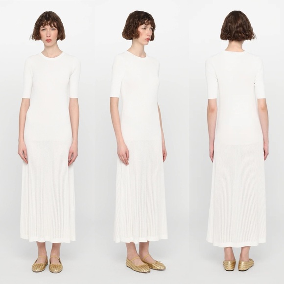 Marella Norcia White Ribbed Knit Maxi Jumper Dress - Picture 1 of 16